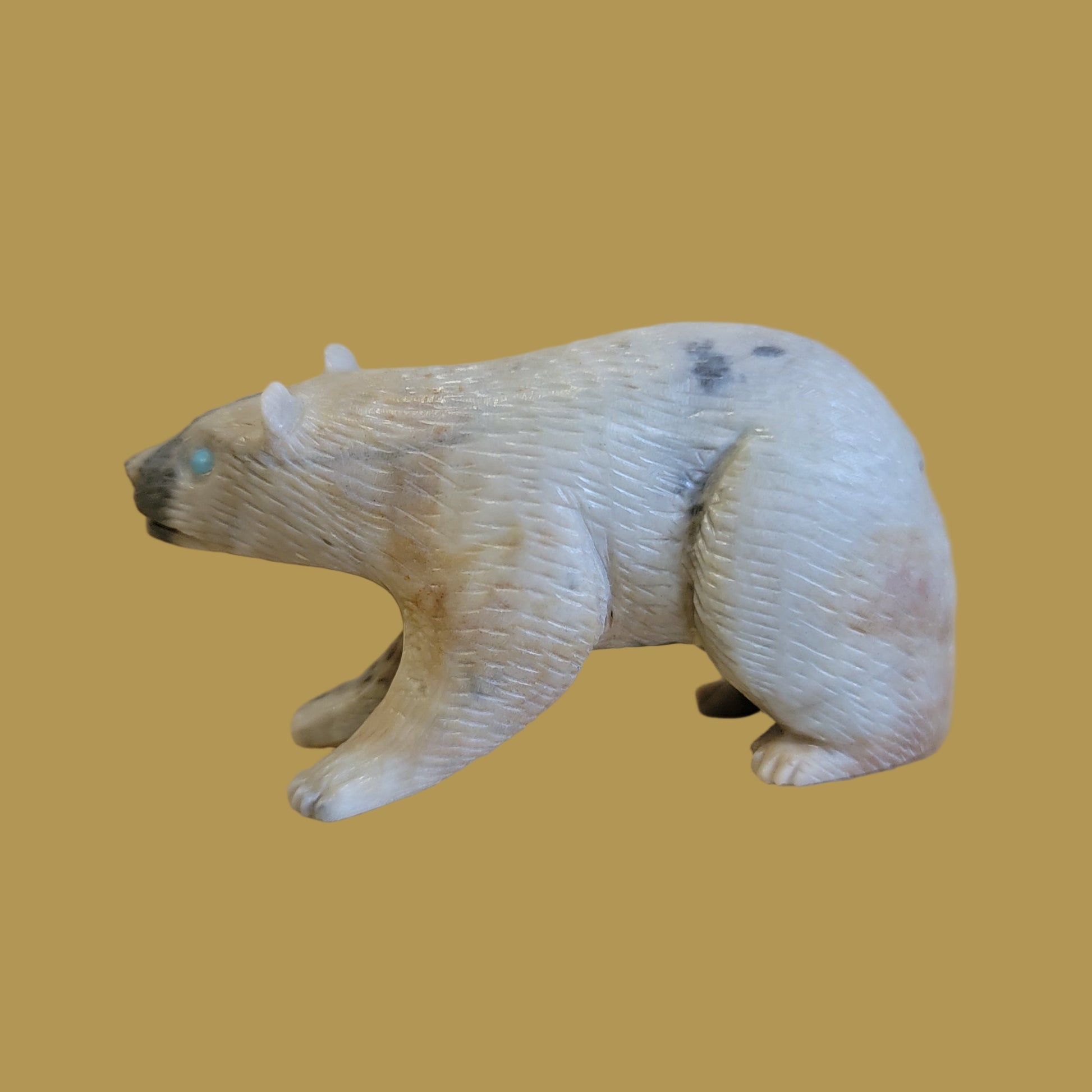 Picasso Marble Furry Realistic Bear Cub Zuni Fetish