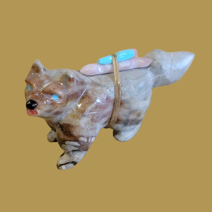 Picasso Marble Pup/Dog Zuni Fetish