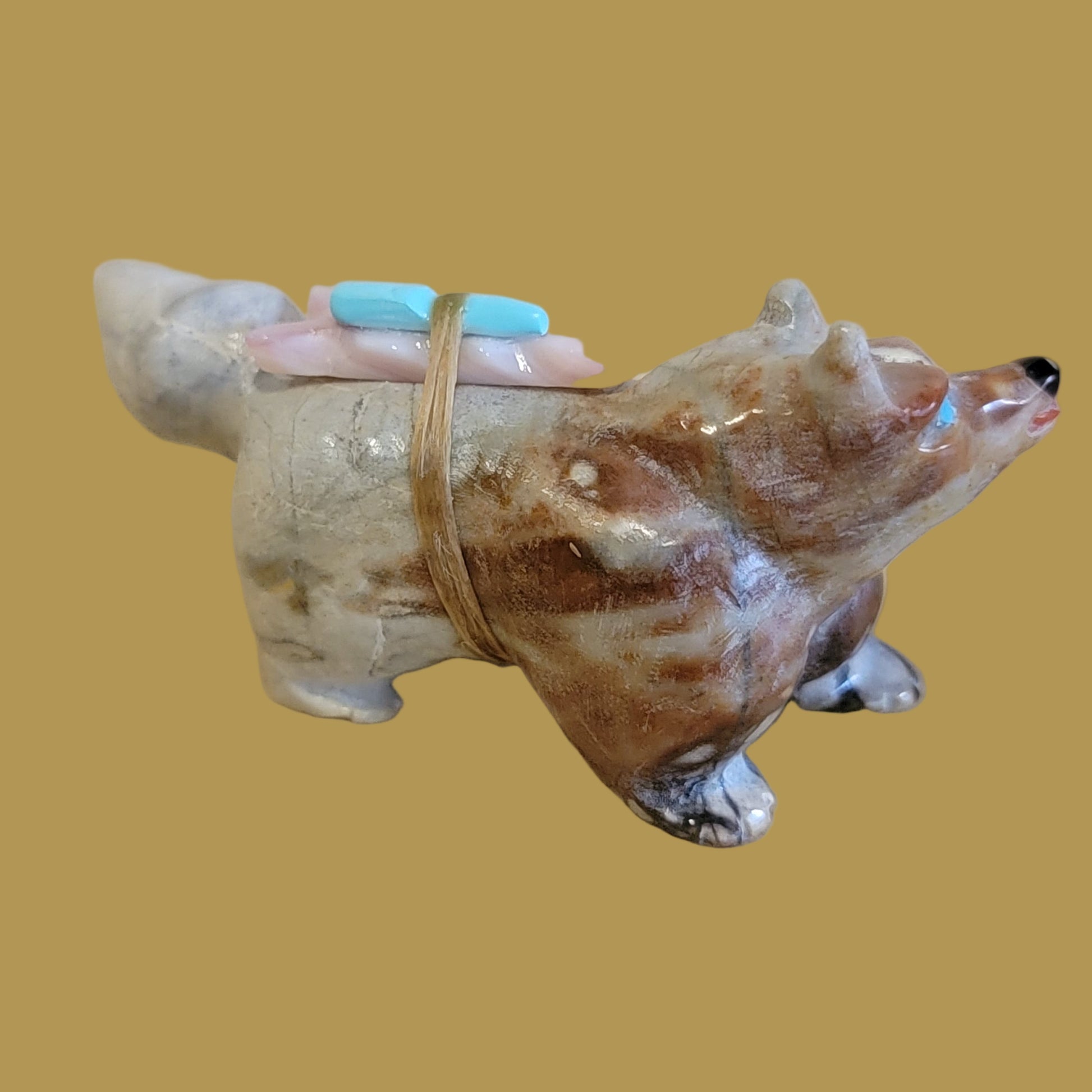 Picasso Marble Pup/Dog Zuni Fetish