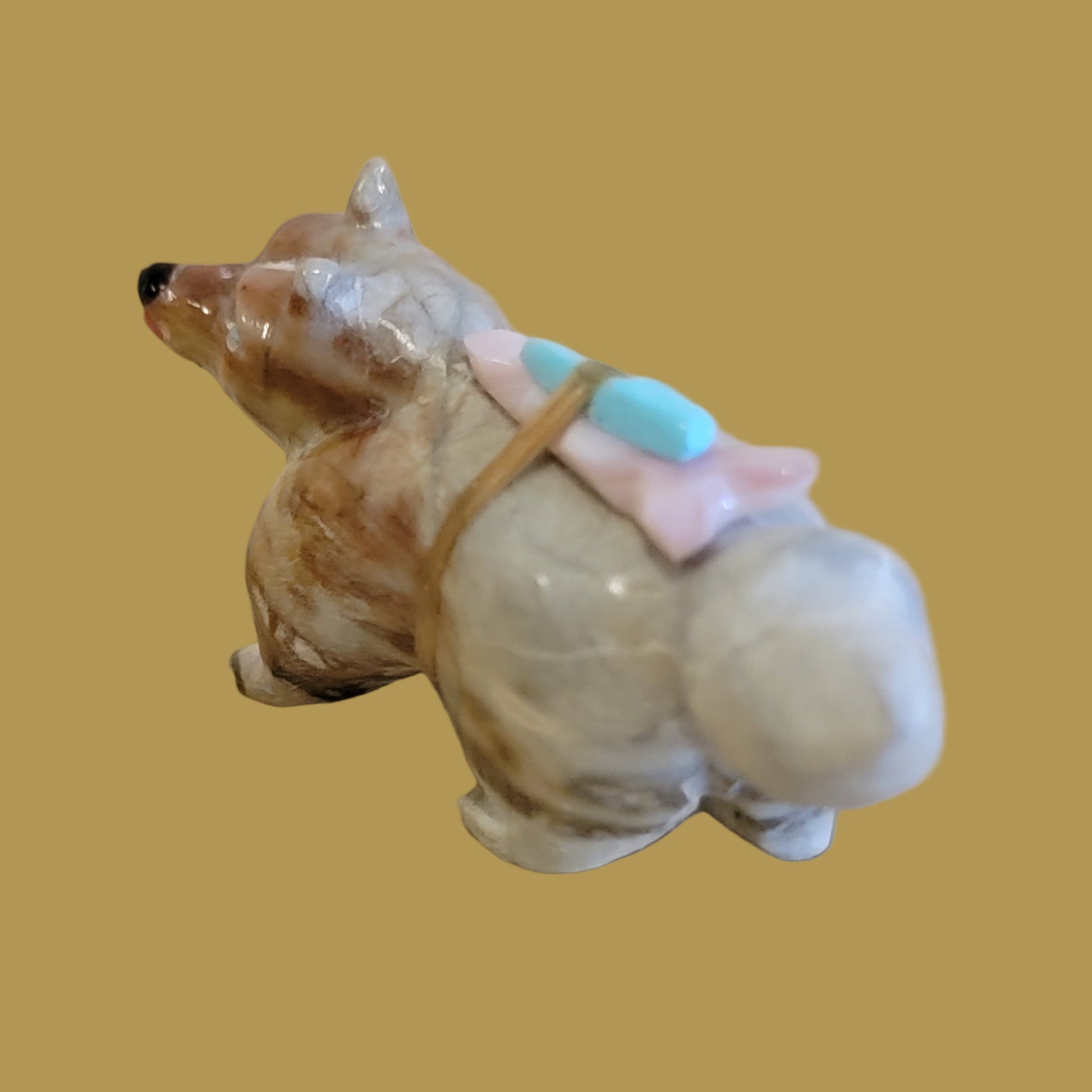 Picasso Marble Pup/Dog Zuni Fetish