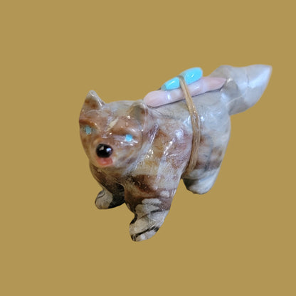 Picasso Marble Pup/Dog Zuni Fetish