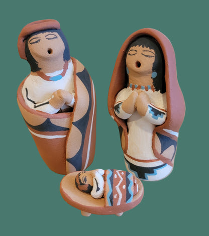  Beautiful Jemez Pueblo Pottery 3 Piece Nativity Set Pueblo Pottery