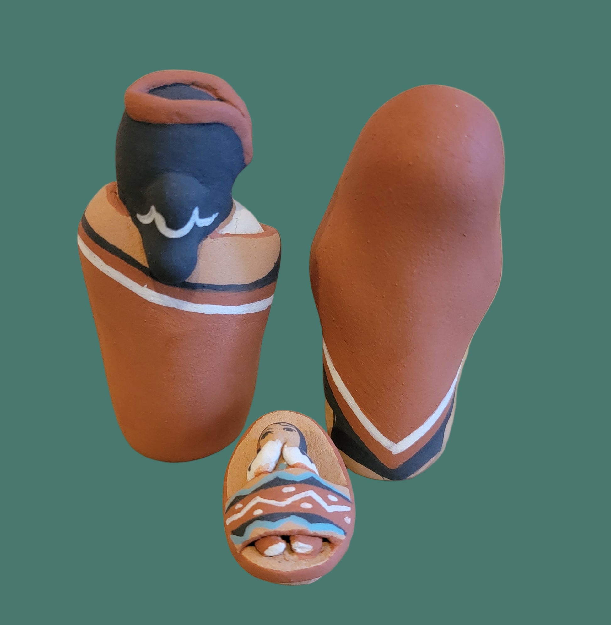  Beautiful Jemez Pueblo Pottery 3 Piece Nativity Set Pueblo Pottery