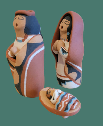 Beautiful Jemez Pueblo Pottery 3 Piece Nativity Set Pueblo Pottery