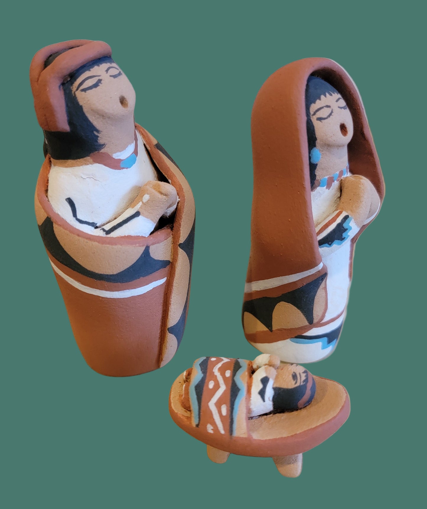 Beautiful Jemez Pueblo Pottery 3 Piece Nativity Set Pueblo Pottery
