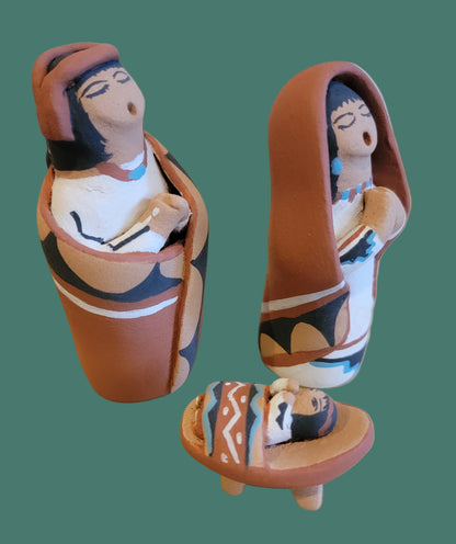 Beautiful Jemez Pueblo Pottery 3 Piece Nativity Set Pueblo Pottery