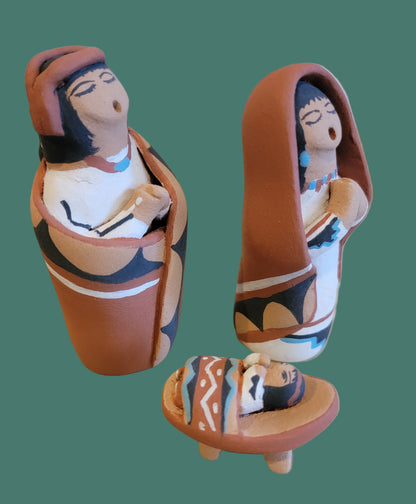 Beautiful Jemez Pueblo Pottery 3 Piece Nativity Set Pueblo Pottery