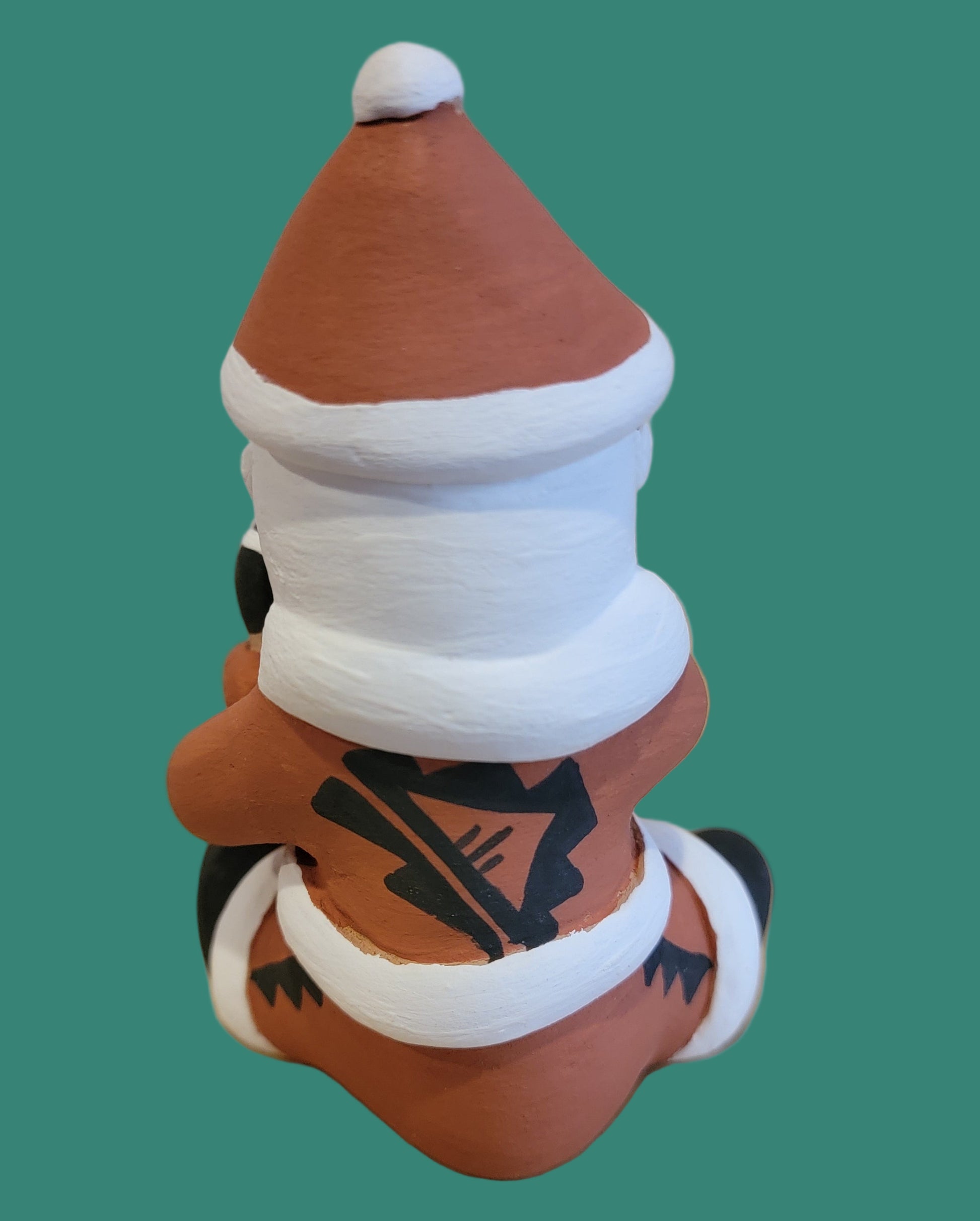 Santa Claus Jemez Pueblo Pottery Storyteller w/ One Happy Child w/ Drum
