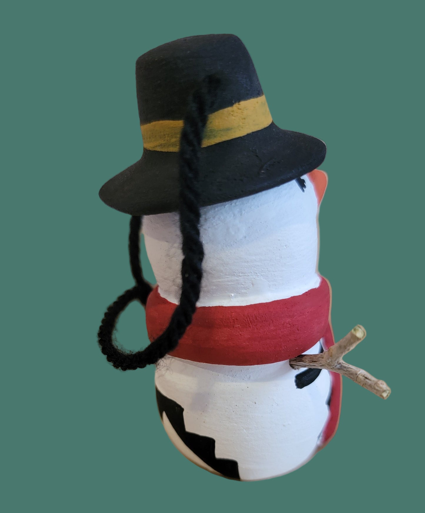 Adorable Jemez Pueblo Pottery Snowman Ornament