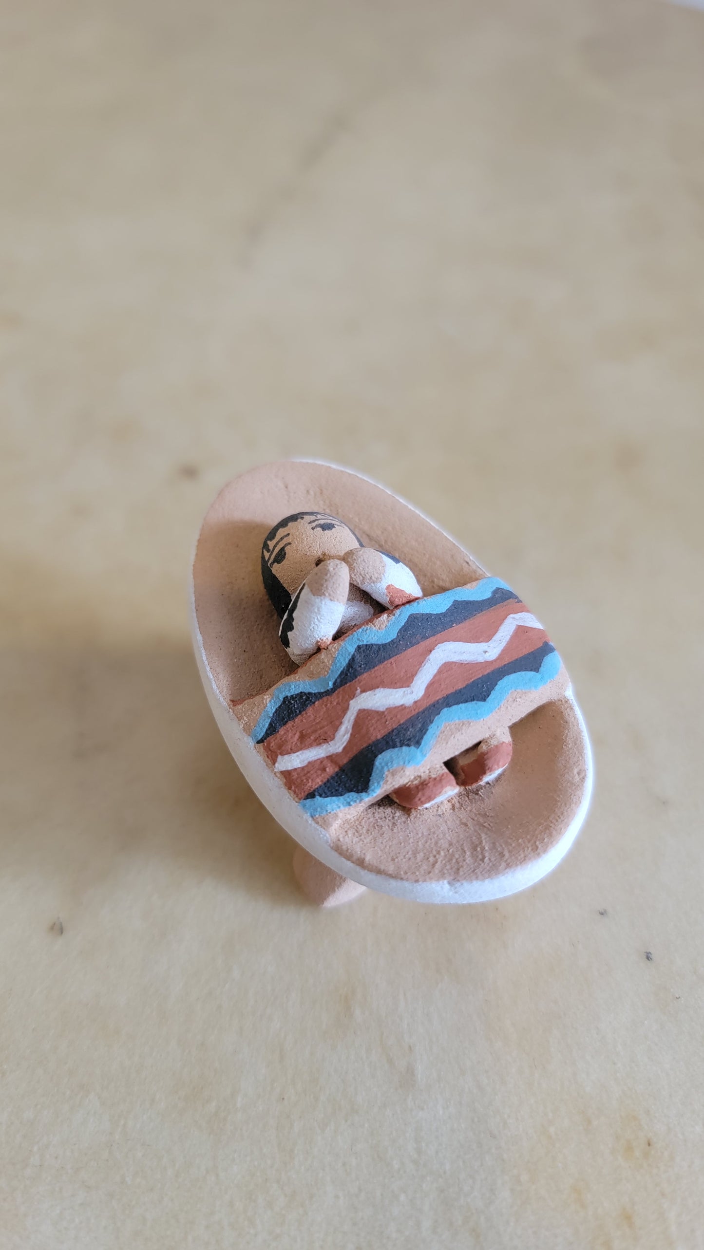 Exquisite Six Piece Jemez Pueblo Pottery Nativity Set