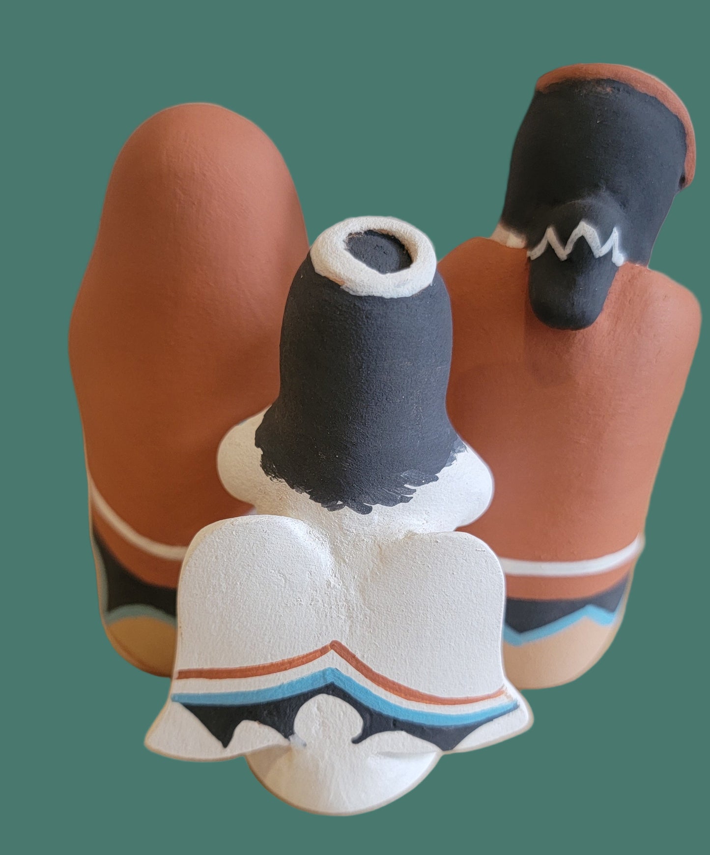 Exquisite Six Piece Jemez Pueblo Pottery Nativity Set