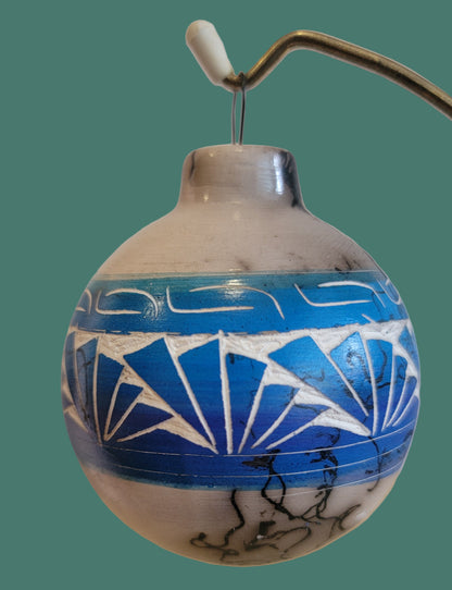 Beautiful Navajo Horsehair Pottery Holiday Ornament
