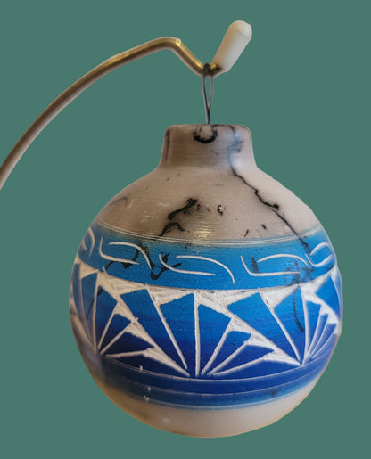 Beautiful Navajo Horsehair Pottery Holiday Ornament