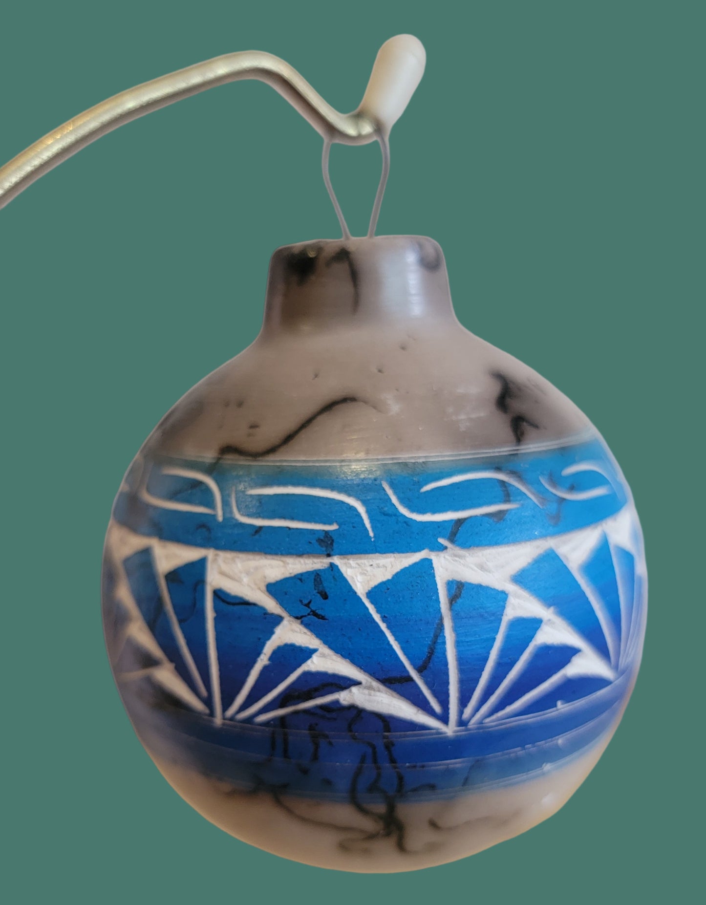 Beautiful Navajo Horsehair Pottery Holiday Ornament