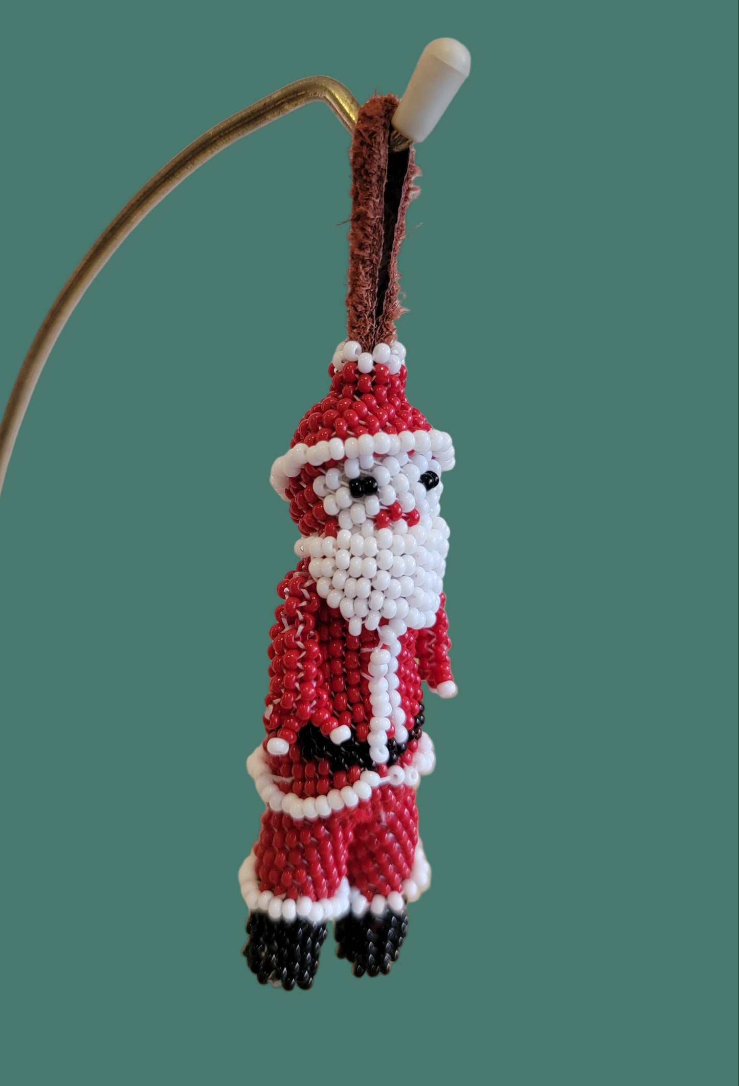Fully Beaded Jolly St Nick/ Santa Holiday Ornament Indian Beadwork