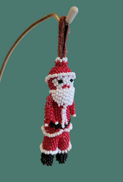 Fully Beaded Jolly St Nick/ Santa Holiday Ornament Indian Beadwork