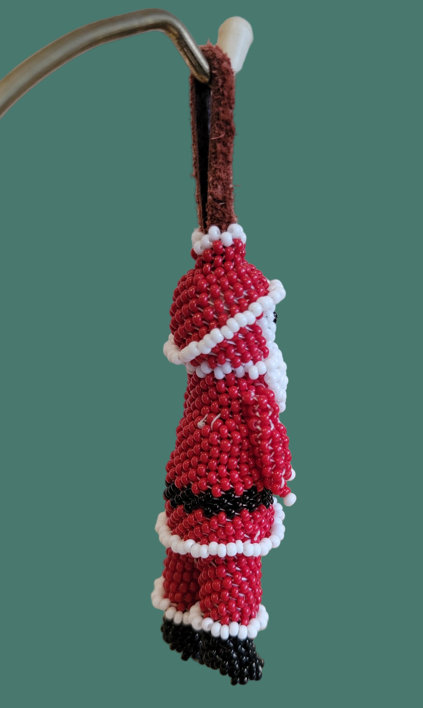 Fully Beaded Jolly St Nick/ Santa Holiday Ornament Indian Beadwork