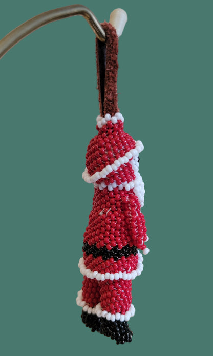 Fully Beaded Jolly St Nick/ Santa Holiday Ornament Indian Beadwork