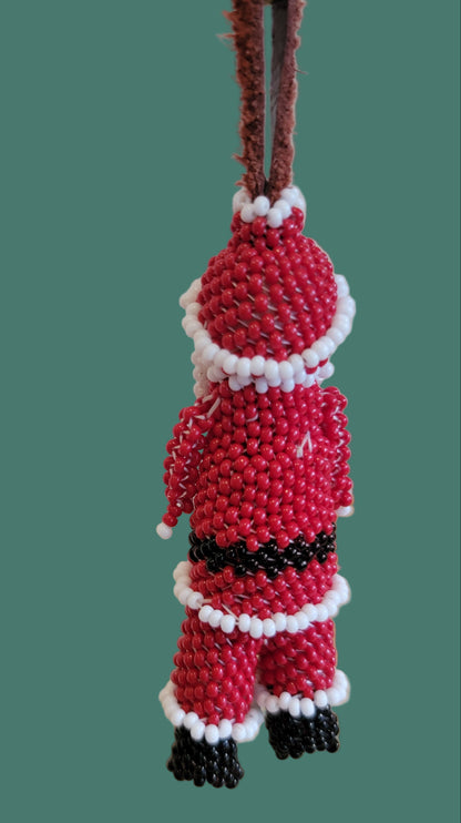 Fully Beaded Jolly St Nick/ Santa Holiday Ornament Indian Beadwork
