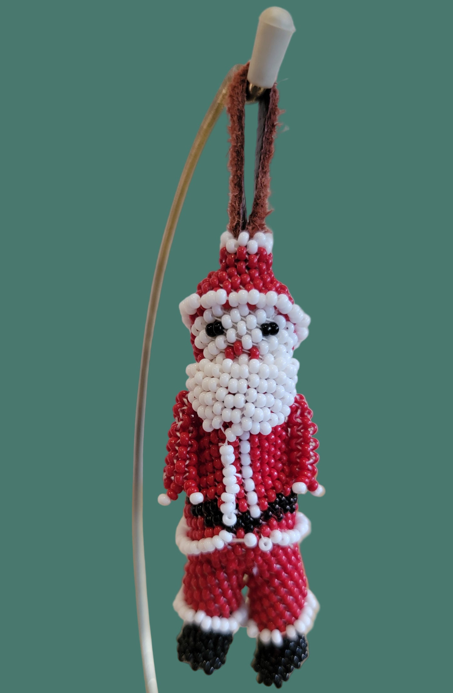 Fully Beaded Jolly St Nick/ Santa Holiday Ornament Indian Beadwork