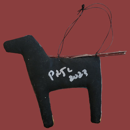 Hand Painted Navajo Leather Horse Holiday Ornament