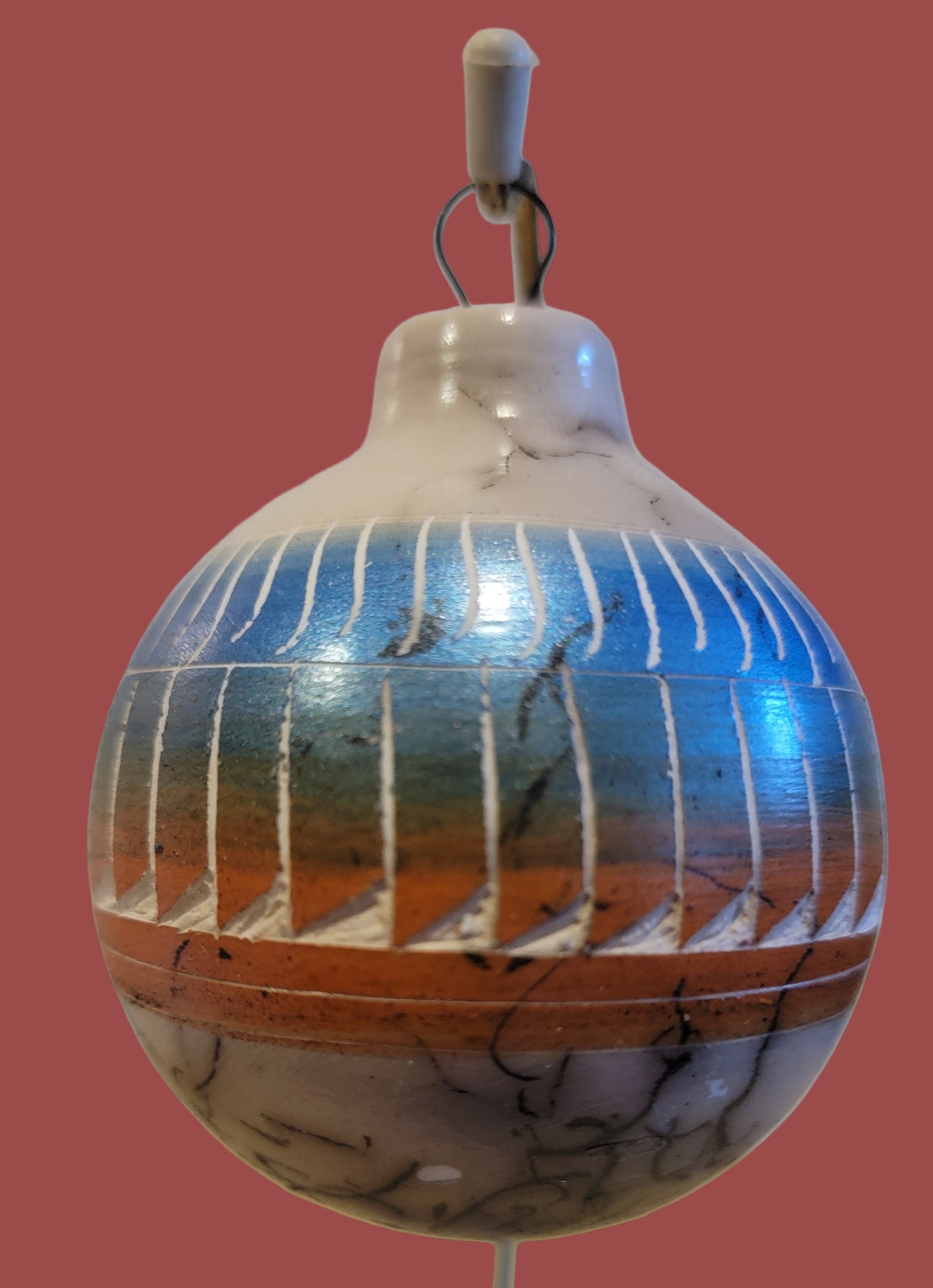 Navajo Etched Horsehair Pottery Holiday Ornament