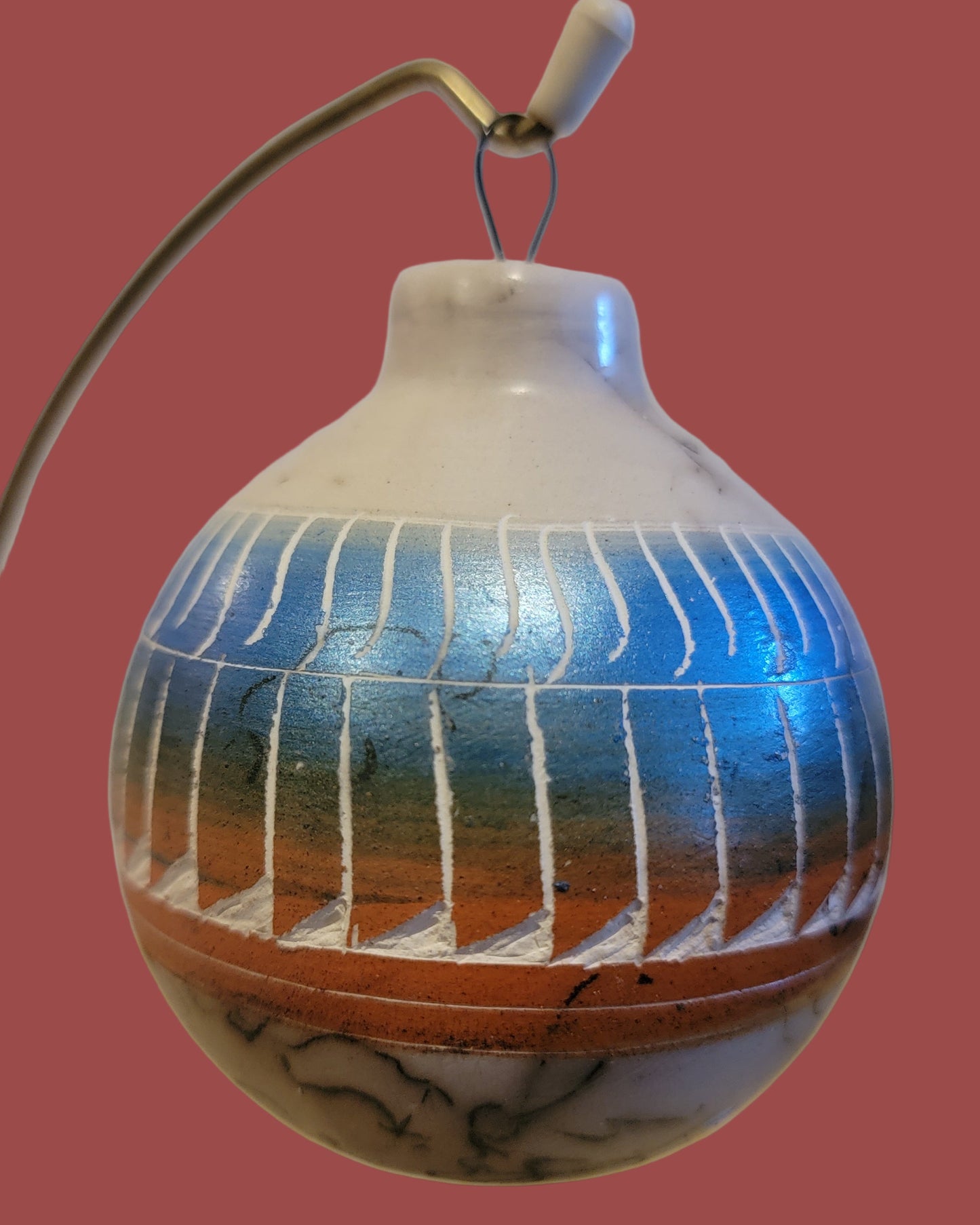 Navajo Etched Horsehair Pottery Holiday Ornament