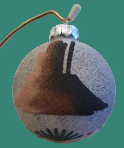 Sandpainted Navajo Turtle w/Monument Valley Scene Holiday Ornament