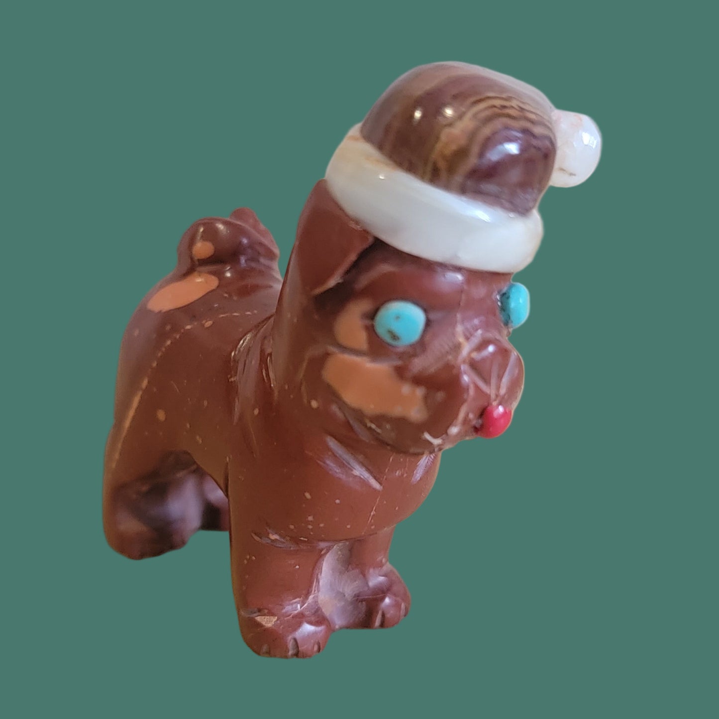 Santa Pug/Dog is Coming to Town Zuni Fetish