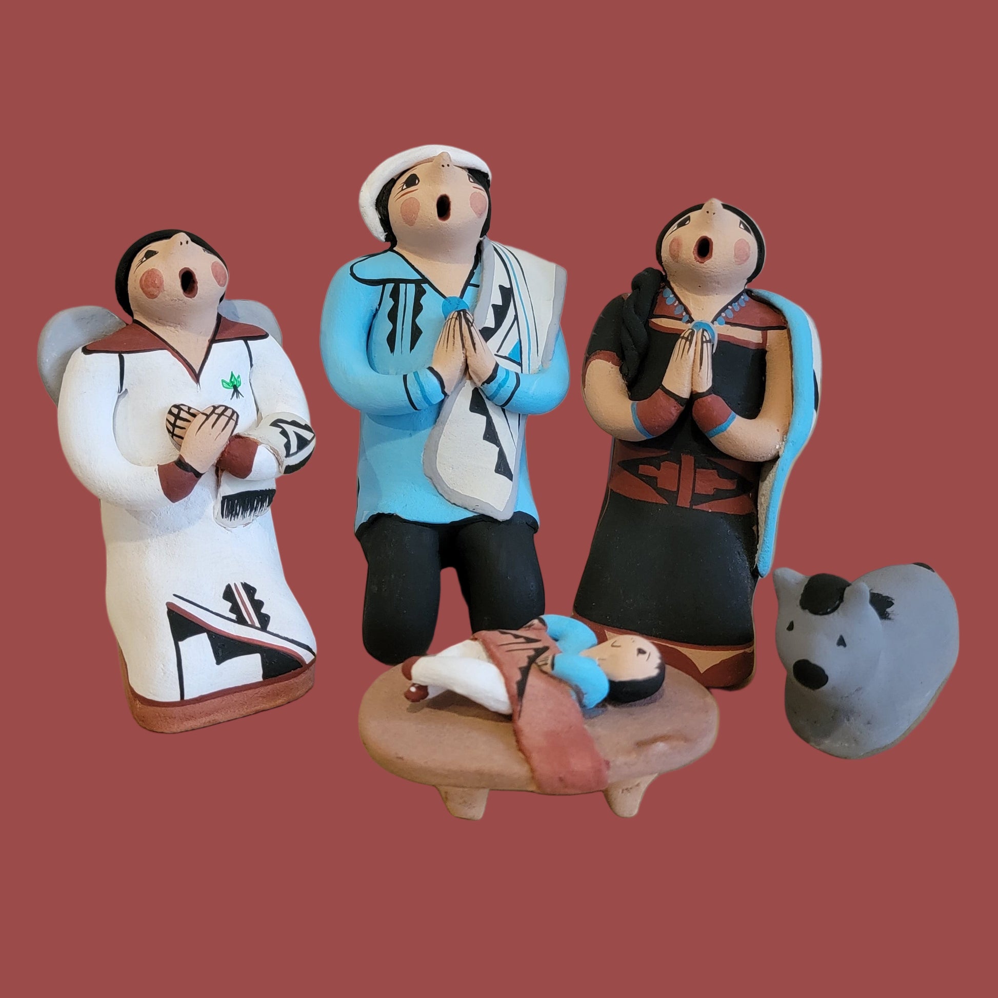 Jemez Pueblo Pottery Five Piece Nativity Set