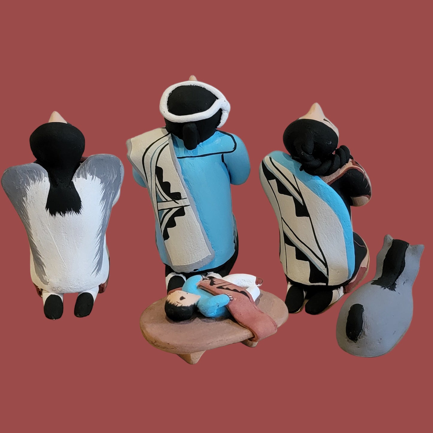 Jemez Pueblo Pottery Five Piece Nativity Set
