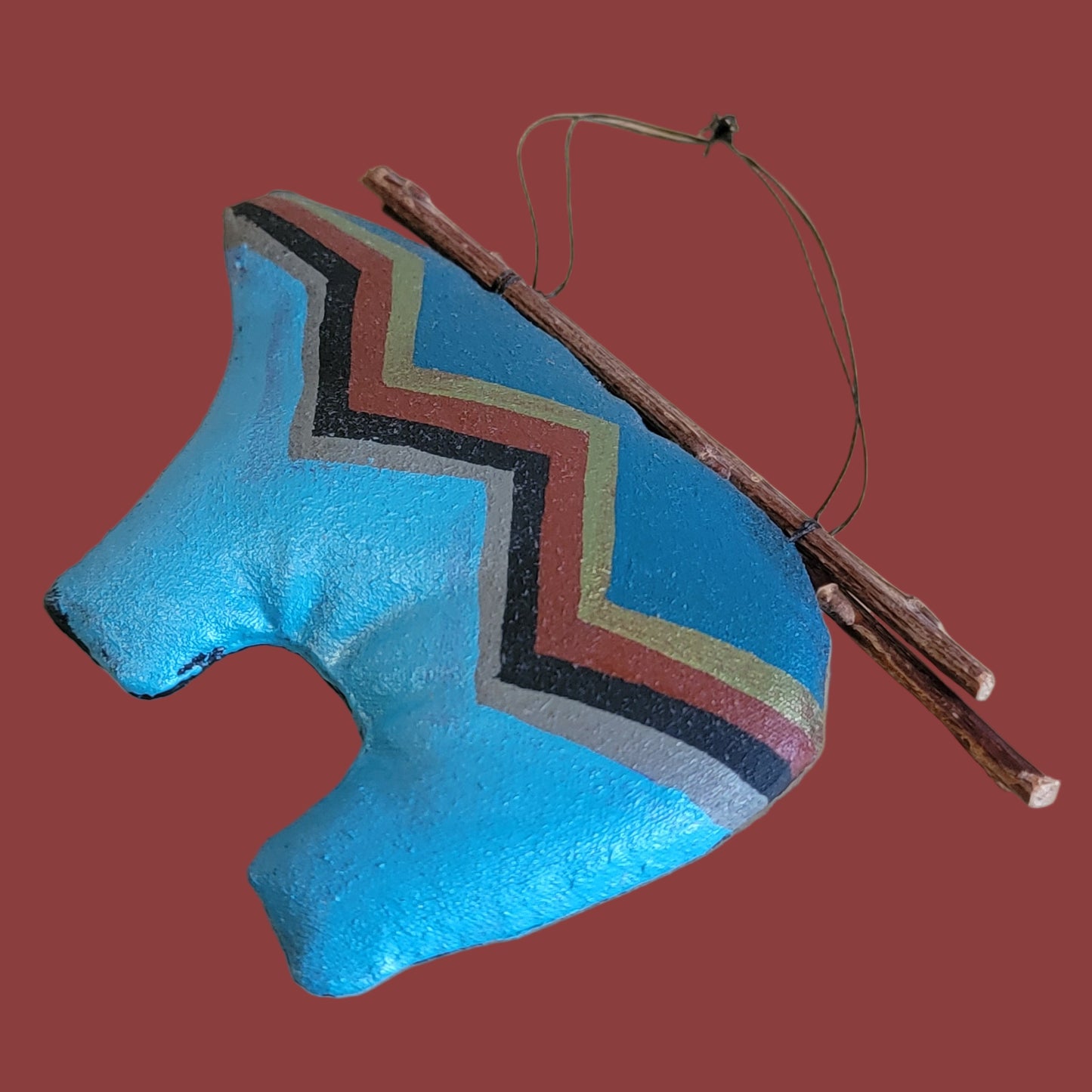 Bear Fetish Navajo Leather Holiday Ornament