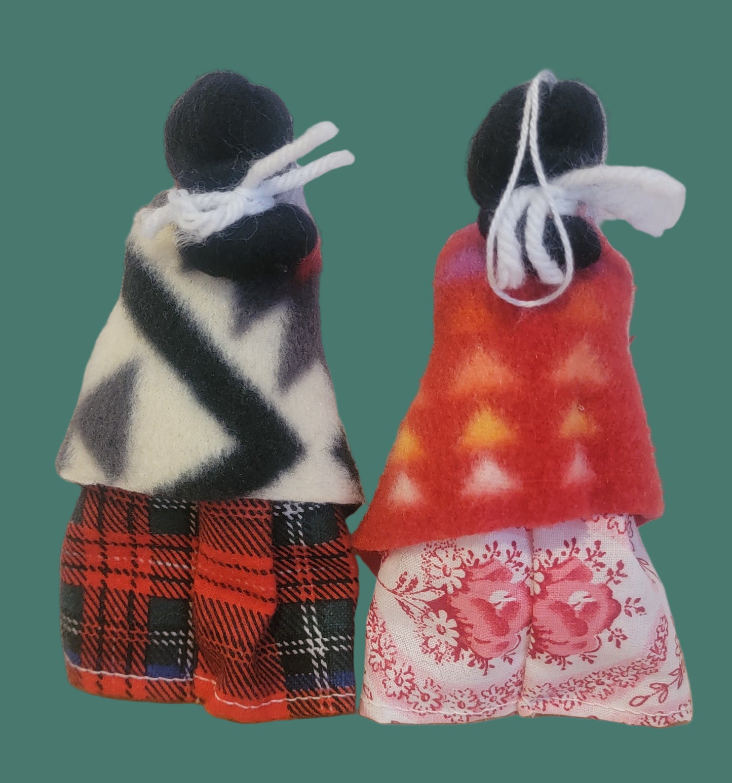 Set of Two Traditional Navajo Ladies Holiday Ornaments