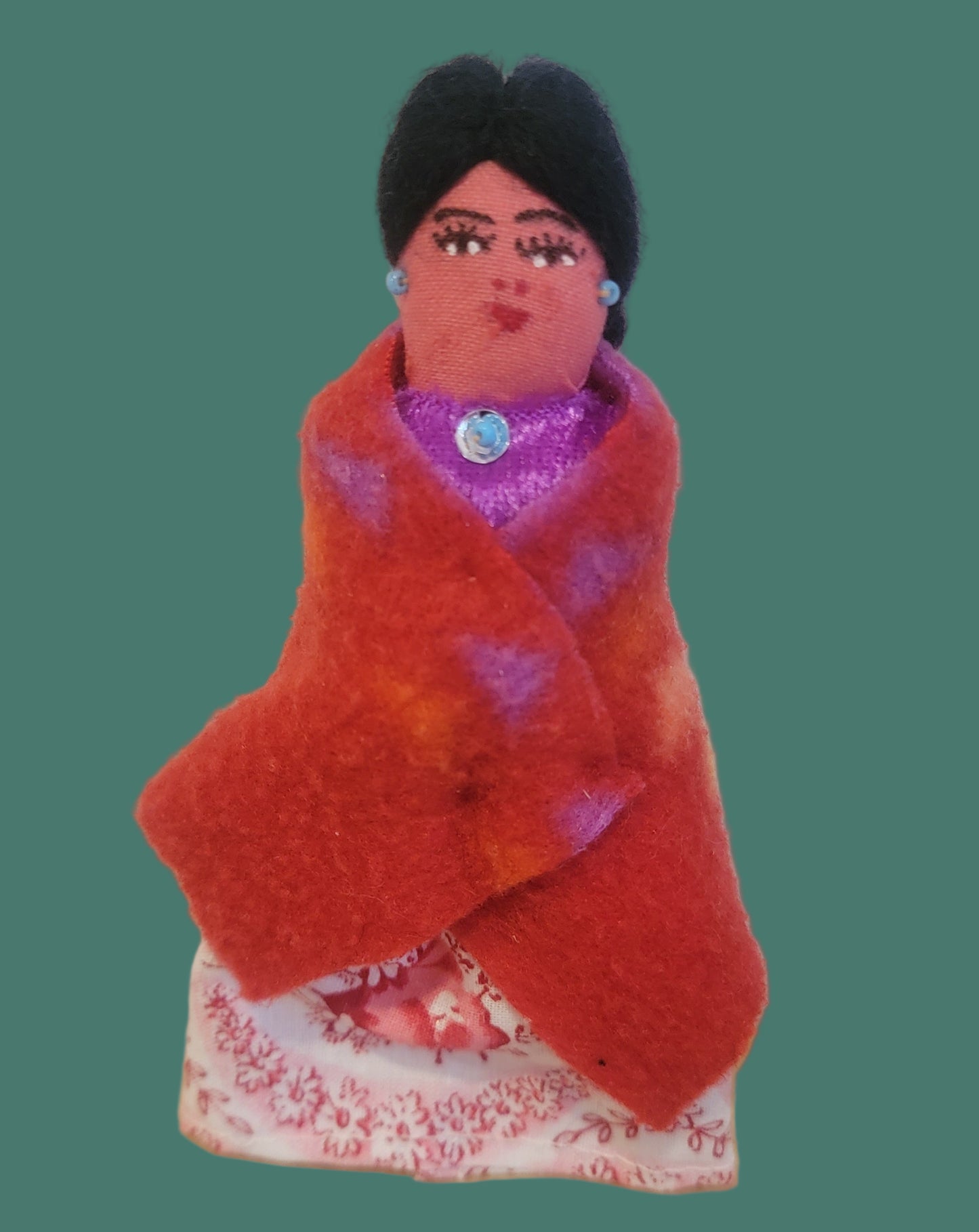 Set of Two Traditional Navajo Ladies Holiday Ornaments