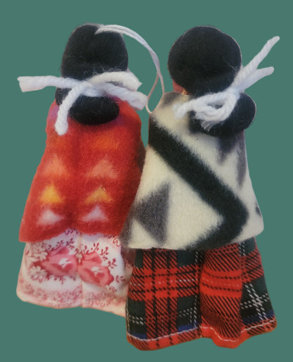 Set of Two Traditional Navajo Ladies Holiday Ornaments