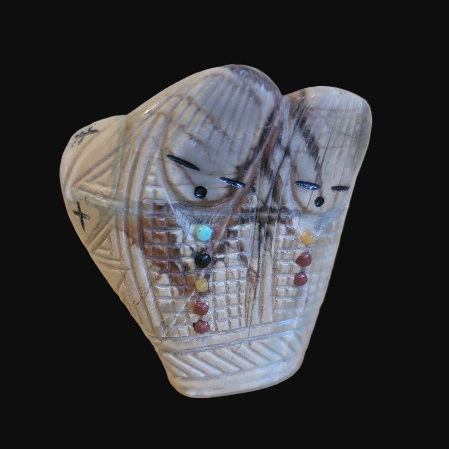 Quadruple Highly Adorned Zuni Olla/Corn Maidens Zuni Fetish