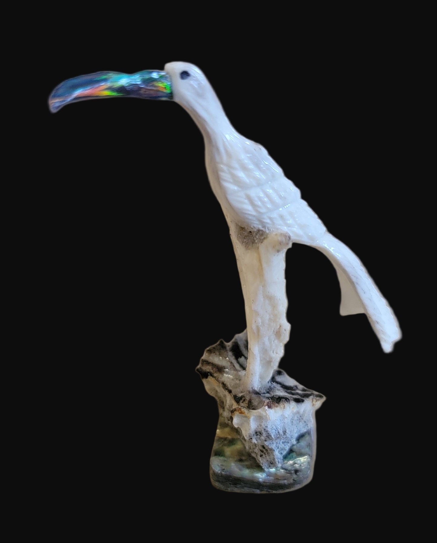 Delicate Antler Crane Multi Medium Zuni Fetish