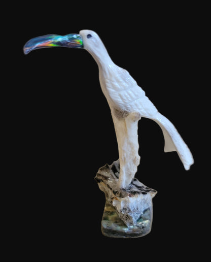 Delicate Antler Crane Multi Medium Zuni Fetish