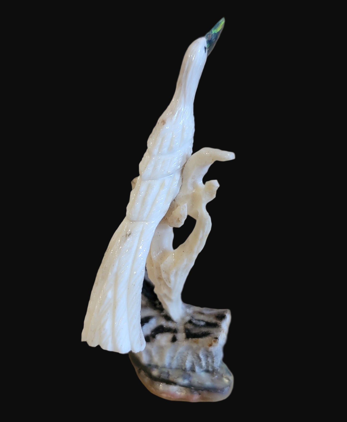 Delicate Antler Crane Multi Medium Zuni Fetish