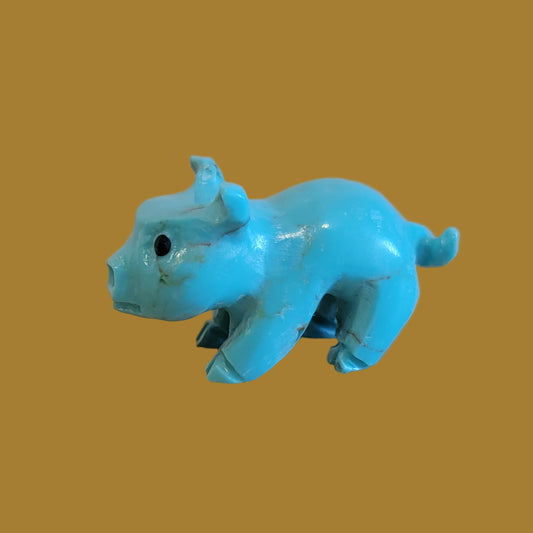 Turquoise Piglet Zuni Fetish