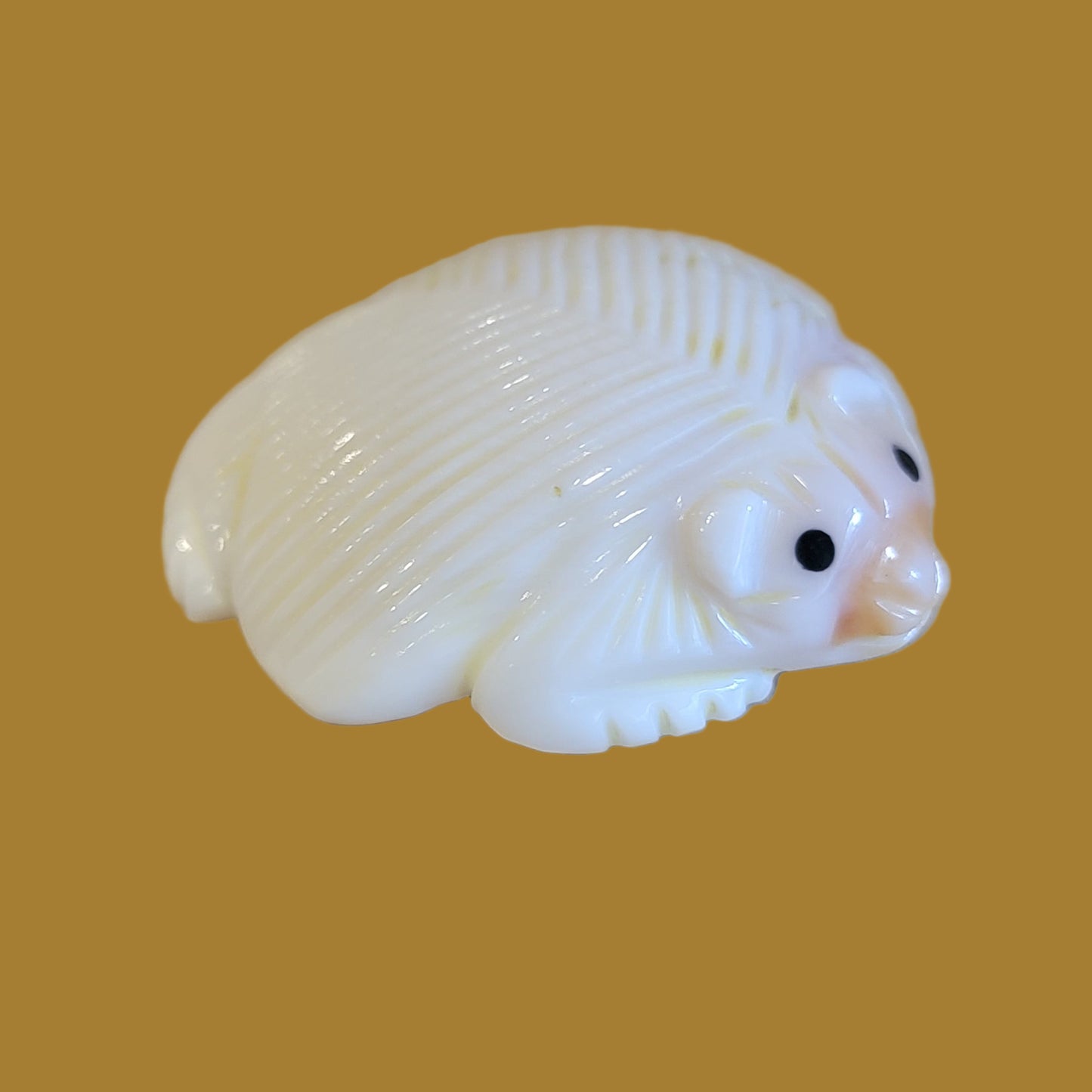 Navajo Natural Shell Furry Badger Zuni Fetish