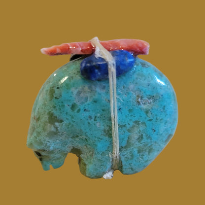 Turquoise Medicine Bear w/Pack Zuni Fetish