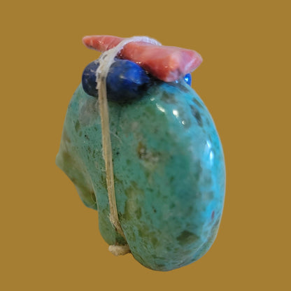 Turquoise Medicine Bear w/Pack Zuni Fetish
