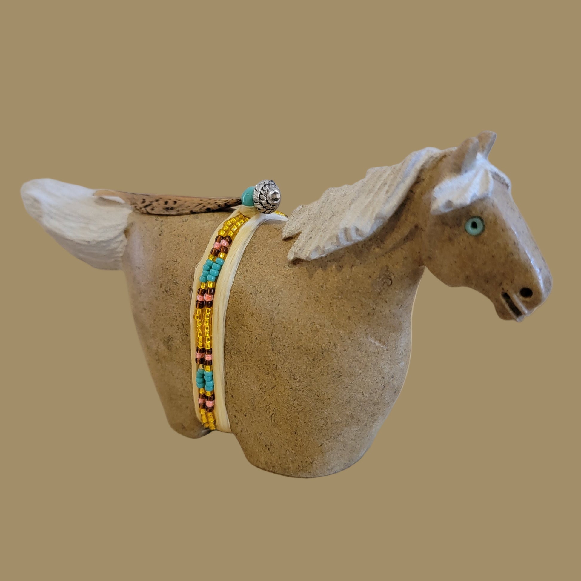 Navajo Alabaster Horse on the Run w/Tail Flying Zuni Fetish