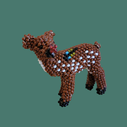 Rudolph the Fully Beaded Zuni Red Nosed Reindeer Indian Beadwork