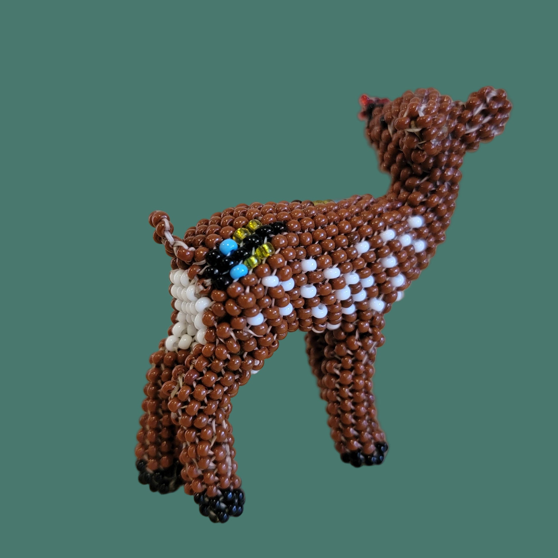 Rudolph the Fully Beaded Zuni Red Nosed Reindeer Indian Beadwork