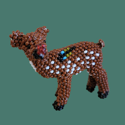 Rudolph the Fully Beaded Zuni Red Nosed Reindeer Indian Beadwork
