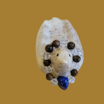 Serpentine Messenger Bird w/Fancy Necklace Zuni Fetish