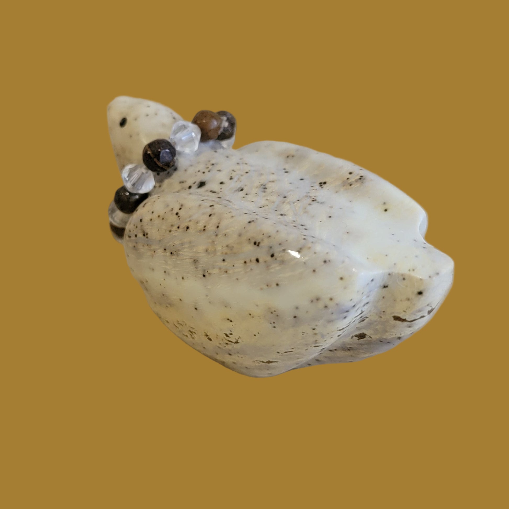 Serpentine Messenger Bird w/Fancy Necklace Zuni Fetish