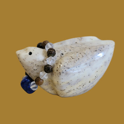 Serpentine Messenger Bird w/Fancy Necklace Zuni Fetish